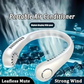 New Portable Leafless Hanging Neck Fan Three Generation Lazy USB Charging Small Fan Cool Portable Fan For Fishing/Camping/Travel