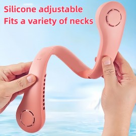 New Portable Leafless Hanging Neck Fan Three Generation Lazy USB Charging Small Fan Cool Portable Fan For Fishing/Camping/Travel