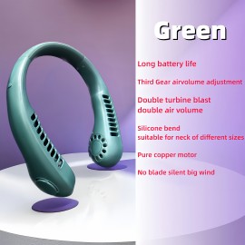New Portable Leafless Hanging Neck Fan Three Generation Lazy USB Charging Small Fan Cool Portable Fan For Fishing/Camping/Travel
