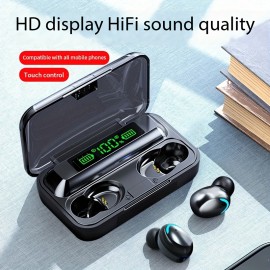 Smart Wireless Binaural Earphone Charging Bin Large Capacity Battery Long Life In-ear Earbuds LED Power Display With Microphone Wireless Headset Compatible All Mobile Phones Suitable for Students Men Women Birthday Gifts Smart Wireless Binaural Earphone Charging Bin Large Capacity Battery Long Life In-ear Earbuds LED Power Display With Microphone Wireless Headset Compatible All Mobile Phones Suitable for Students Men Women Birthday Gifts