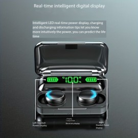 Smart Wireless Binaural Earphone Charging Bin Large Capacity Battery Long Life In-ear Earbuds LED Power Display With Microphone Wireless Headset Compatible All Mobile Phones Suitable for Students Men Women Birthday Gifts Smart Wireless Binaural Earphone Charging Bin Large Capacity Battery Long Life In-ear Earbuds LED Power Display With Microphone Wireless Headset Compatible All Mobile Phones Suitable for Students Men Women Birthday Gifts