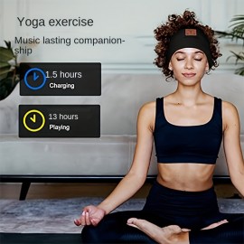 BT Headband, Cozy Wireless Band Headband Sleep Headphones Sleep Mask With Thin HD Stereo Speakers Perfect For Side Sleepers, Sport, Yoga, Travel Best Gift Ideas Perfect For Sports