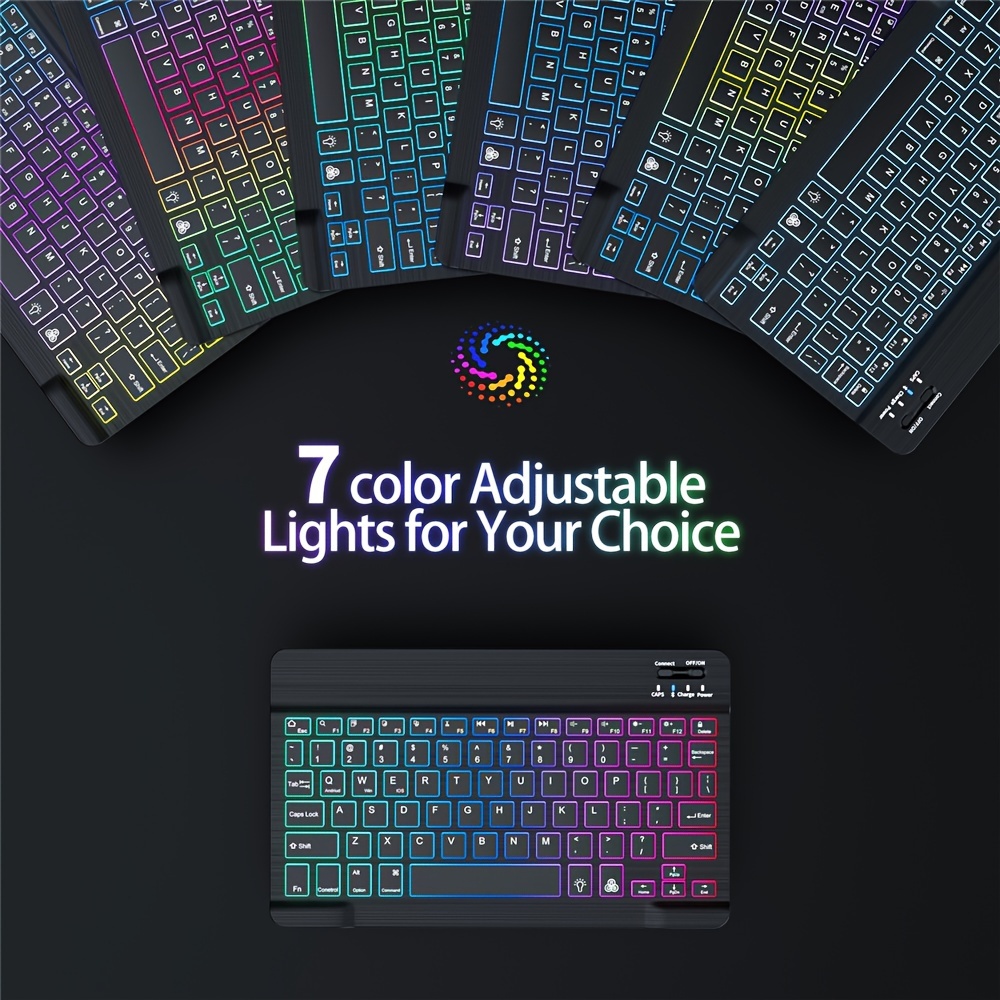 ultra slim backlit backlight wireless keyboard and mouse for ios android windows tablet ipad english keyboard and mouse details 0