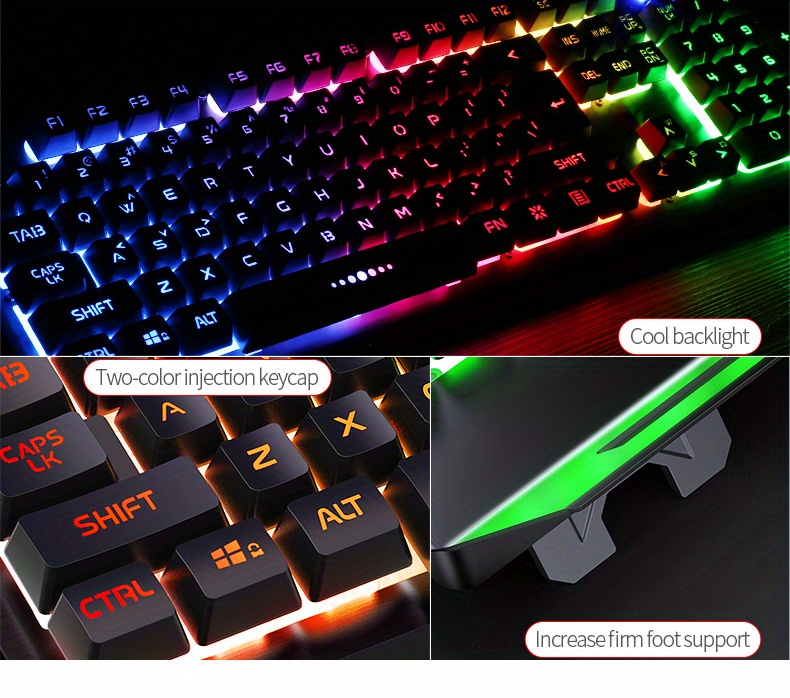 yindiao v2 computer wired keyboard e sports gaming typing office universal usb plug in hair light keyboard available for windows system details 7