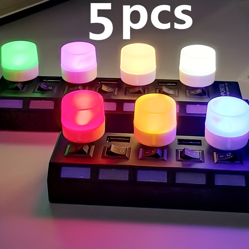 5pcs usb small night light mini creative portable soft light eye care led small round light available for student dormitory bedside light usb plug in details 6